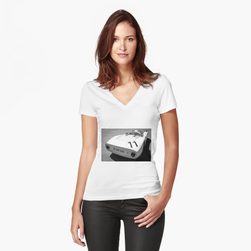 Item preview, Fitted V-Neck T-Shirt designed and sold by littleoldhag.