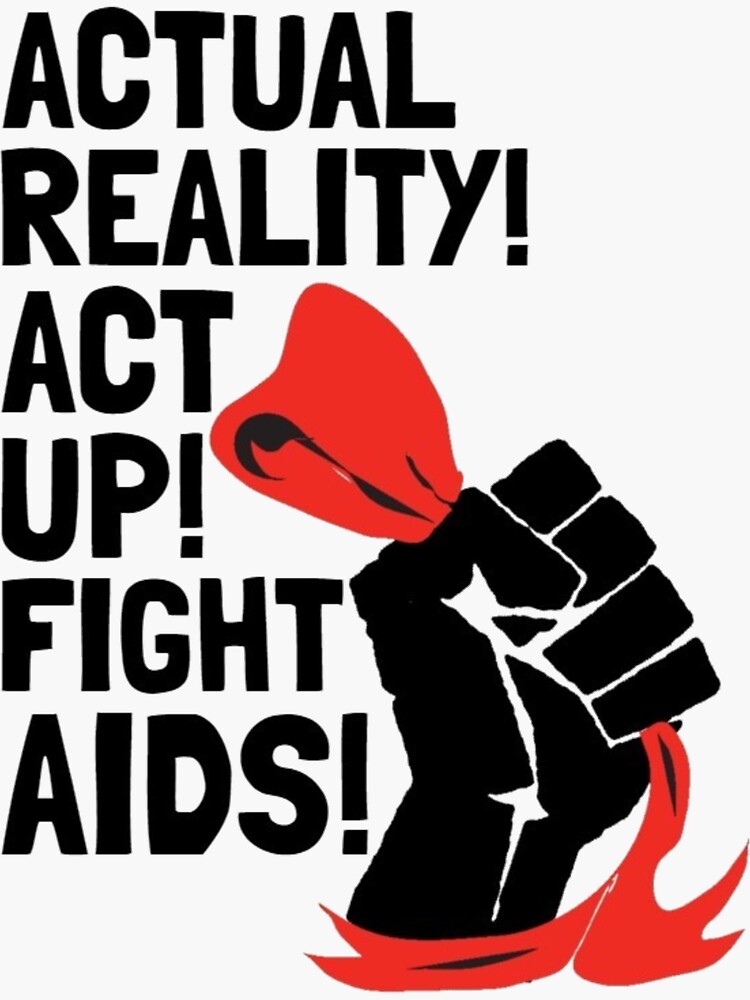 "Rent Quote Actual Reality Act Up Fight Aids " Sticker by cassbag