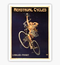 Vintage Bicycle Poster Parody - Menstrual Cycles Sticker