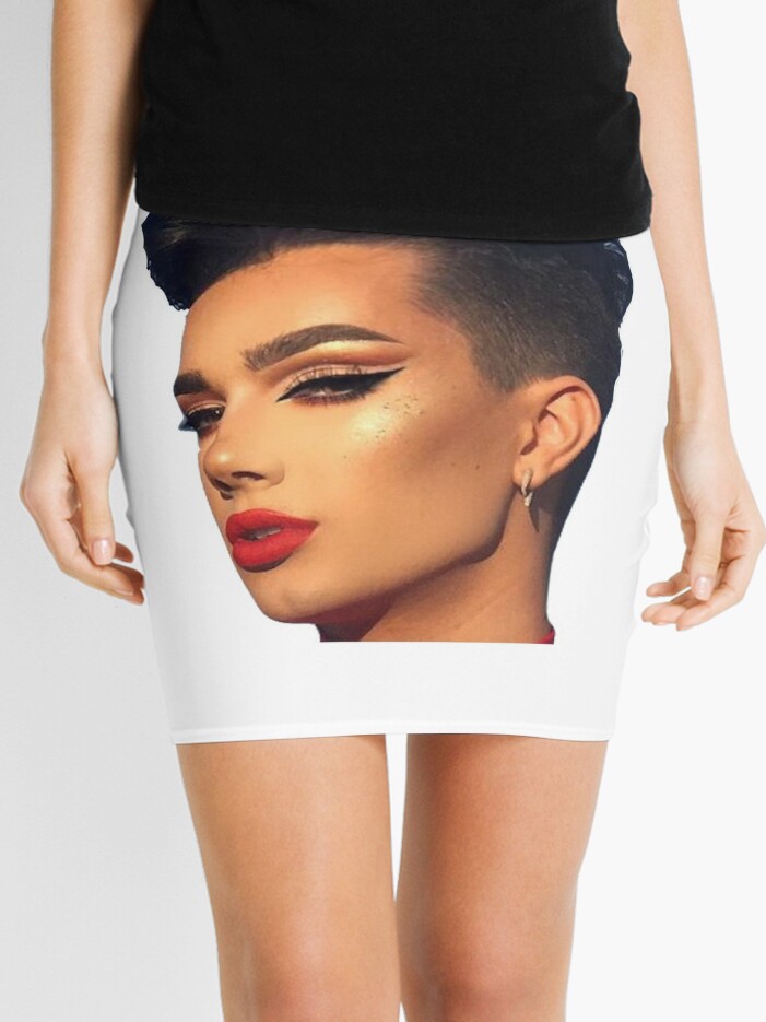 James Charles Headshot Red Lipstick Mini Skirt By Shriz Redbubble