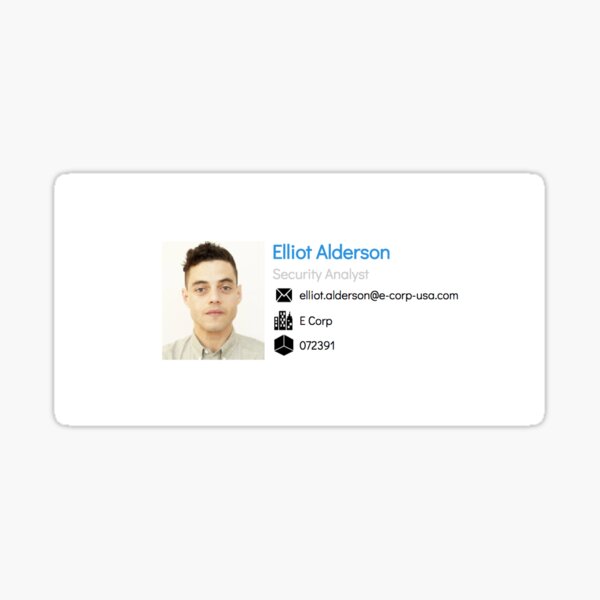 Item preview, Elliot Alderson Ecorp ID designed and sold by finntrollhammer.