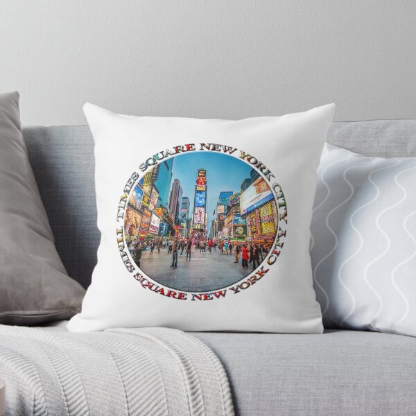 Times Square Sparkle (badge on white) Throw Pillow
