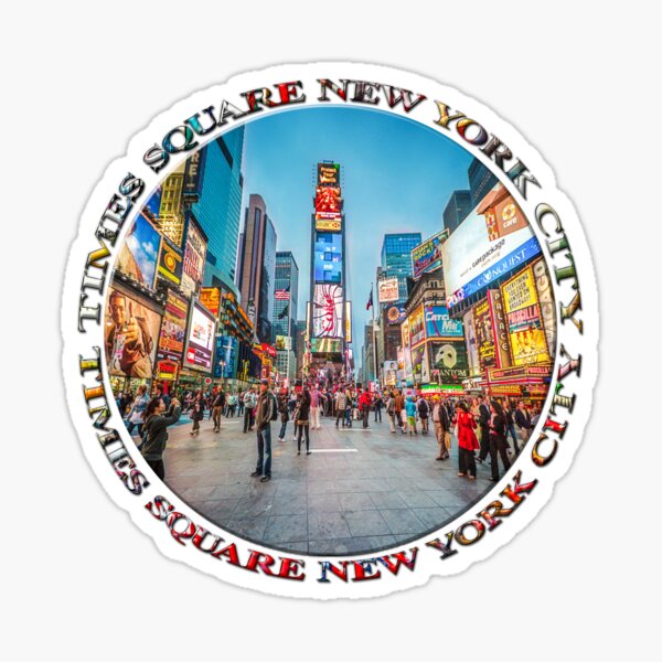 Times Square Sparkle (badge on white) Sticker