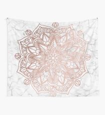 Rose Gold Mandala auf Marmor Wandbehang
