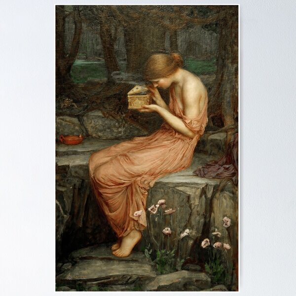 Aperçu de l'œuvre Psyché ouvrant la boîte d'or - John William Waterhouse créée et vendue par themasters.