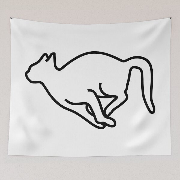 Item preview, Running cat in black color designed and sold by sashica.