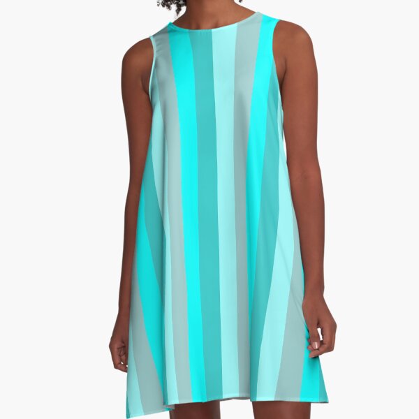 The Stripe Collection - Cool Teal A-Line Dress