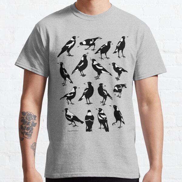 MAGPIES - Australian native birds (choose your your preferred Tee colour & style)) Classic T-Shirt