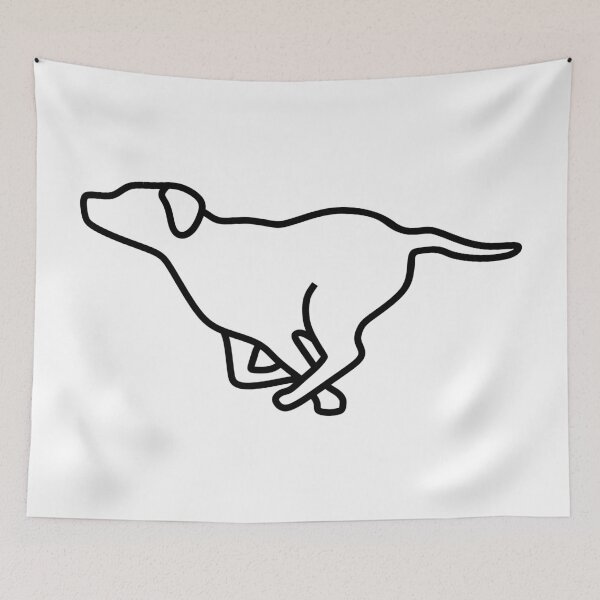 Item preview, Running dog in black color designed and sold by sashica.
