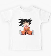 goku little sleepy fan art - goku illustration small art sublimation Kids T-Shirt