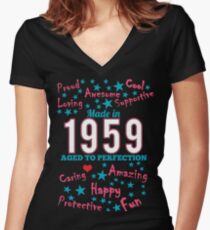 Made In 1959 - Aged To Perfection Women's Fitted V-Neck T-Shirt