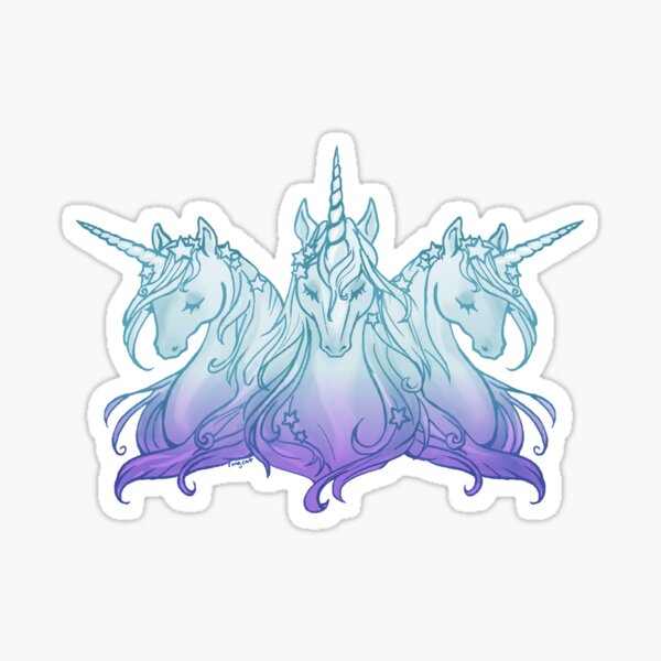 Item preview, Unicorn trio blue/violet designed and sold by KaijuCupcakes.