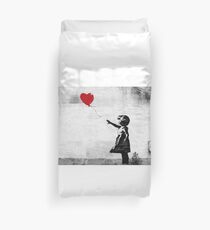 Banksy - Girl with a balloon Duvet Cover