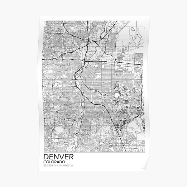 Denver map poster print wall art, Colorado gift printable, Home and Nursery, Modern map decor for office, Map Art, Map Gifts Poster