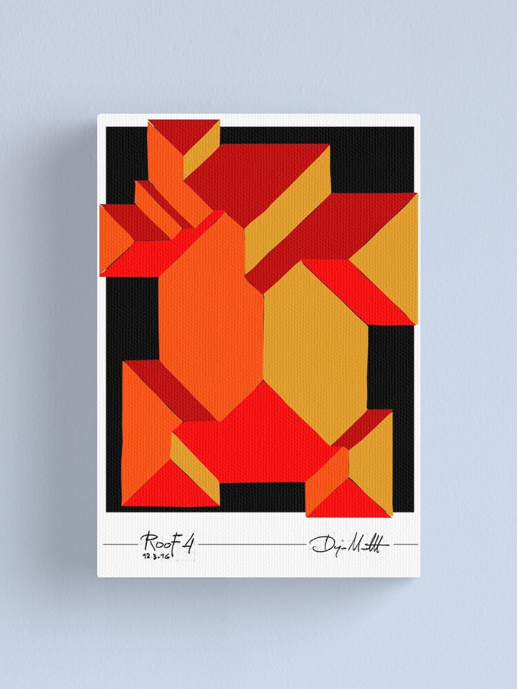 Alternate view of Geometric Art - Orange Roof Canvas Print