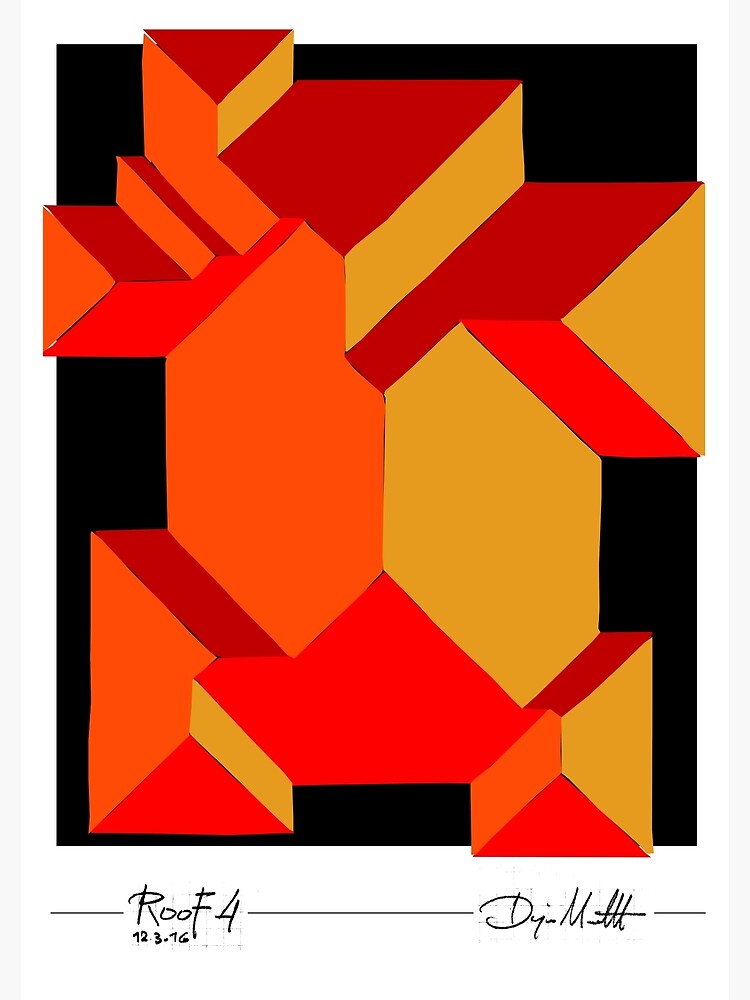 Geometric Art - Orange Roof by pahleeloola