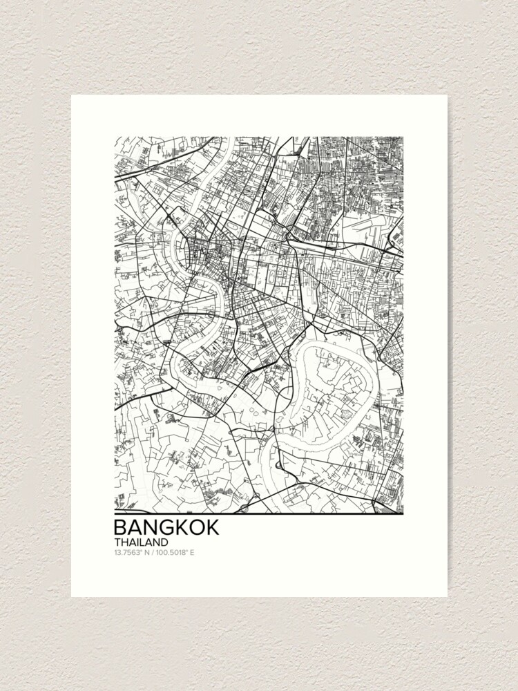 Bangkok Karte Poster Drucken Wandkunst Thailand Geschenk Zum Ausdrucken Home Und Kindergarten Moderne Karte Dekor Fur Buro Karte Kunst Karte Geschenke Kunstdruck Von Marzzgraphics Redbubble