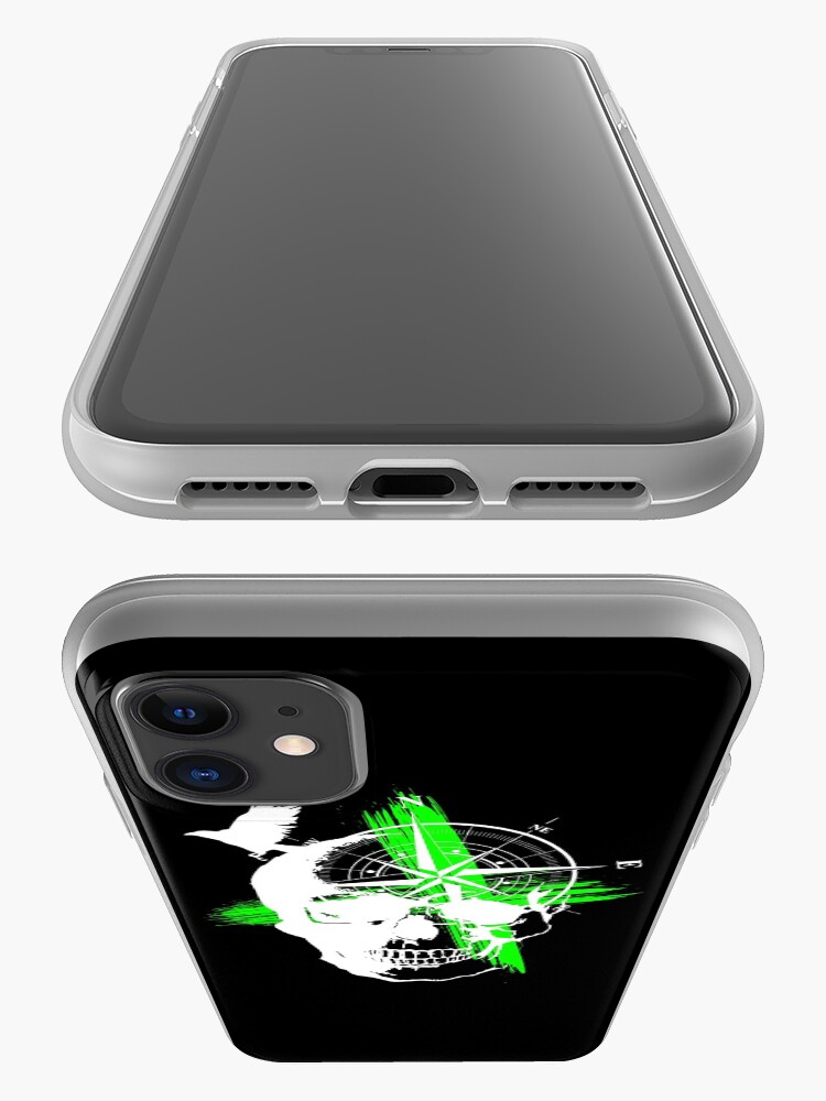 Alternate view of Skull compass tattoo style iPhone Case & Cover