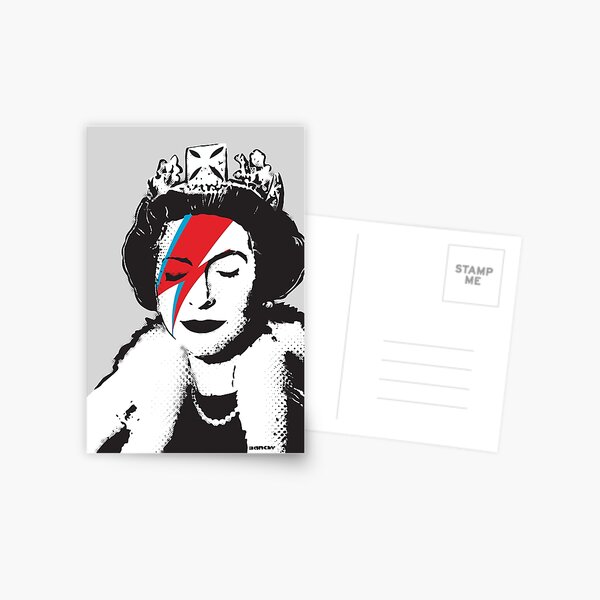 Banksy Royaume-Uni Angleterre God Save the Queen Elisabeth rockband maquillage pour le visage HD BOUTIQUE EN LIGNE DE HAUTE QUALITÉ Carte postale