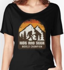 Vintage Retro Hide And Seek World Champion Bigfoot T-Shirt & Gifts Women's Relaxed Fit T-Shirt