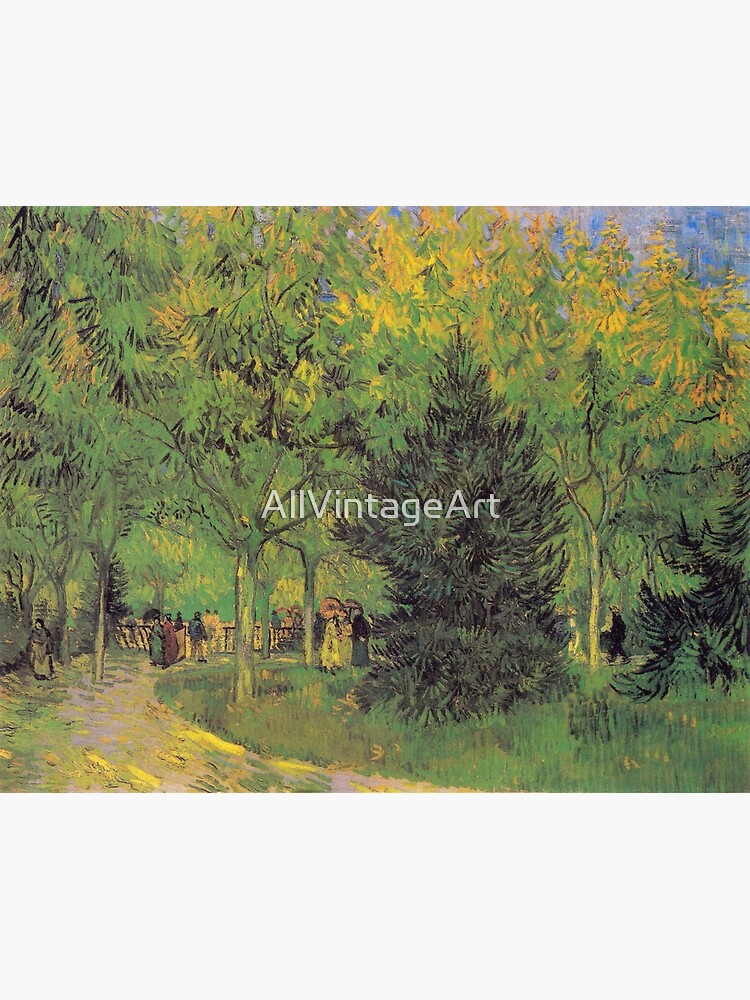 Vintage Vincent Van Gogh Path in the Park of Arles with Walkers