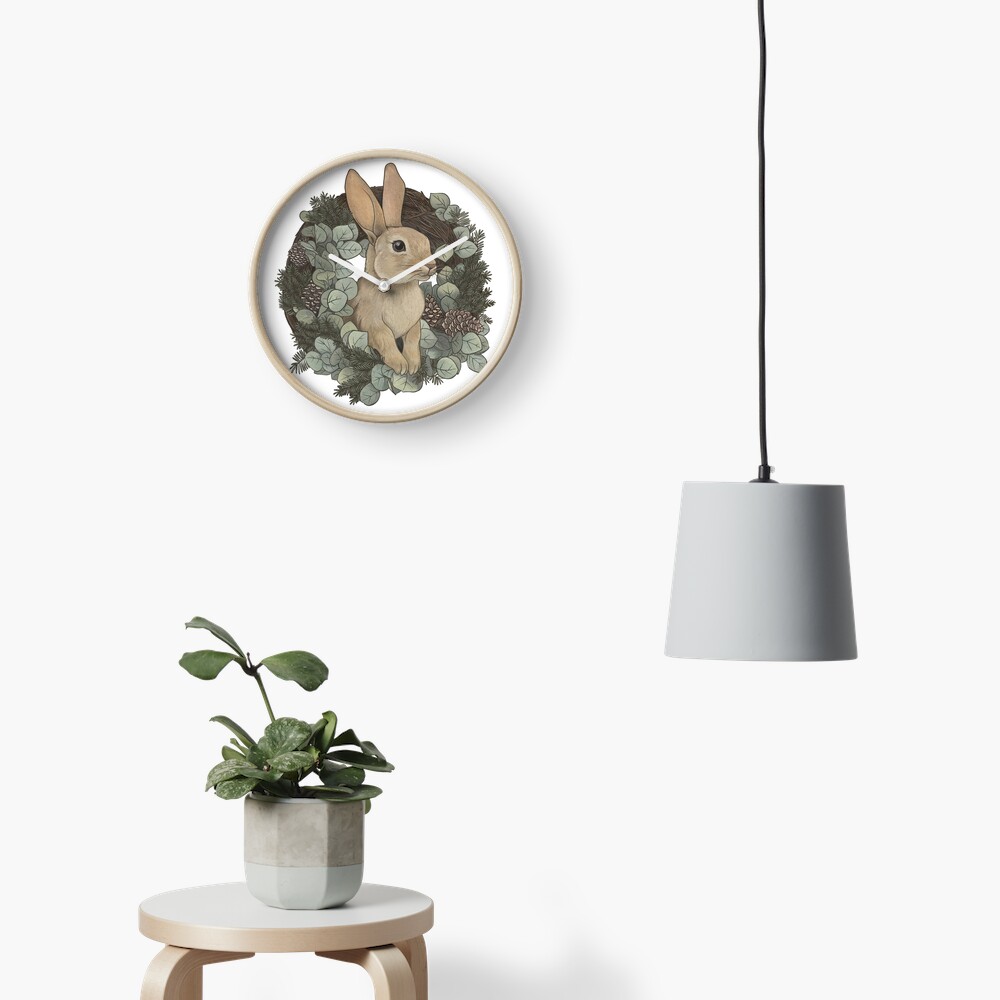 Winter Rabbit Clock