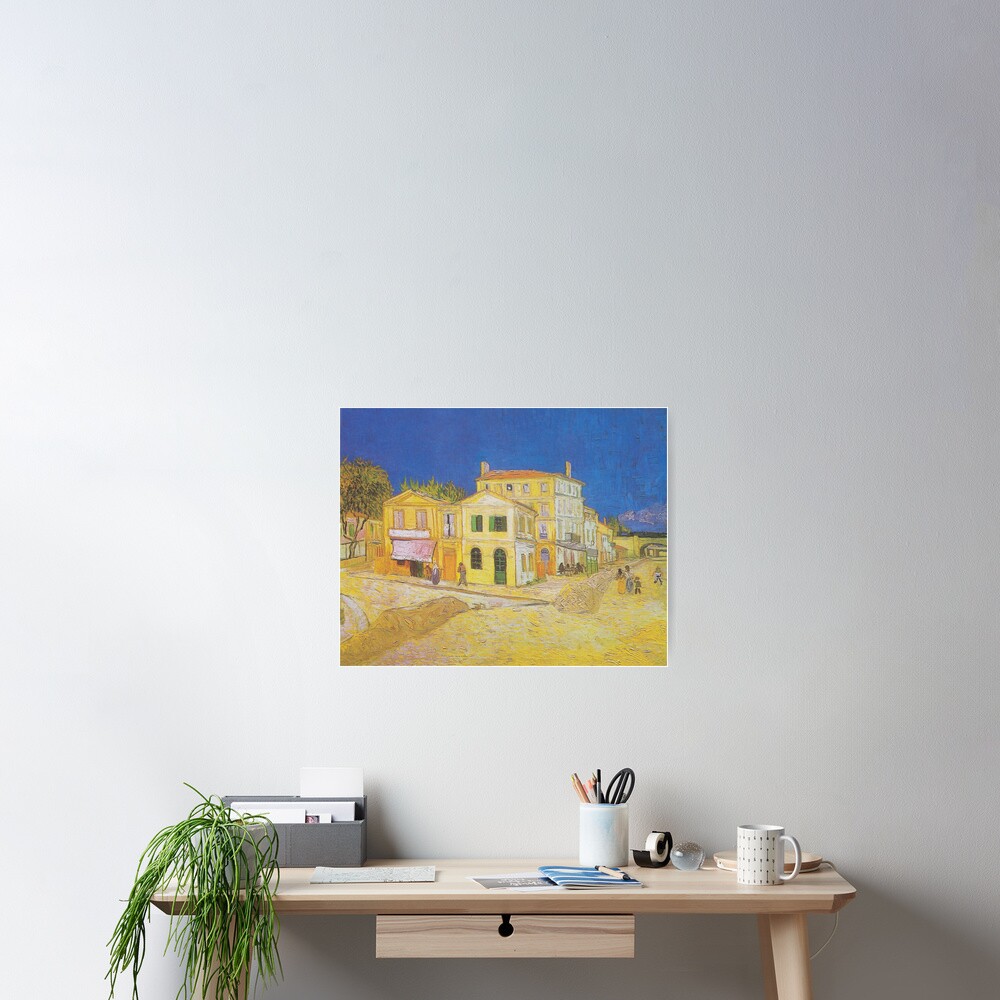 Póster Vintage Vincent van Gogh La casa amarilla Casa de Vincent de AllVintageArt