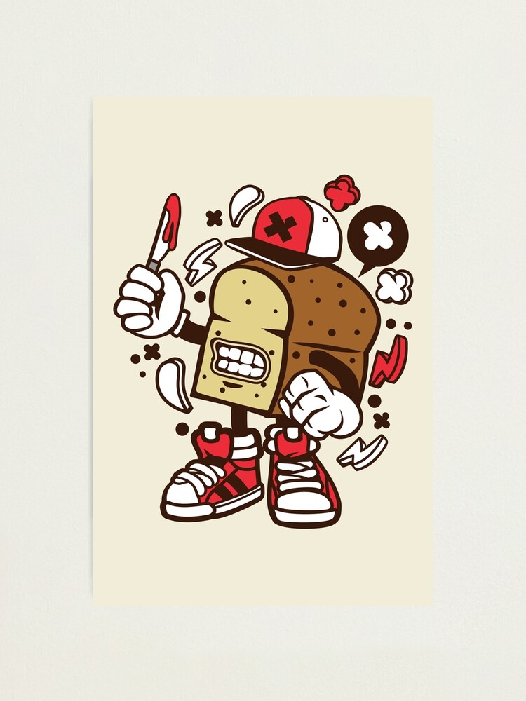 Killer Bread Cartoon Character Lustiges T Shirt Fur Leute Die Es Etwas Verruckt Mogen Fotodruck Von Nickelparis Redbubble