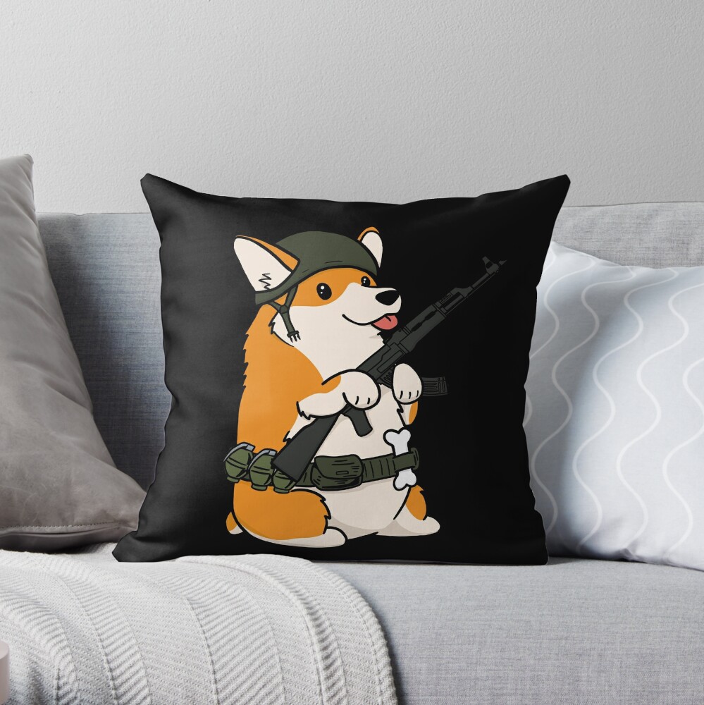 corgi throw pillow