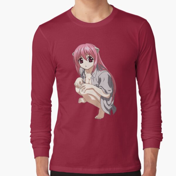 Men's Elfen Lied T-Shirts Nyu Vintage Cotton Short Sleeve Anime Manga Blood  Lucy Girl Yuka T Shirts Round Collar Clothes - AliExpress