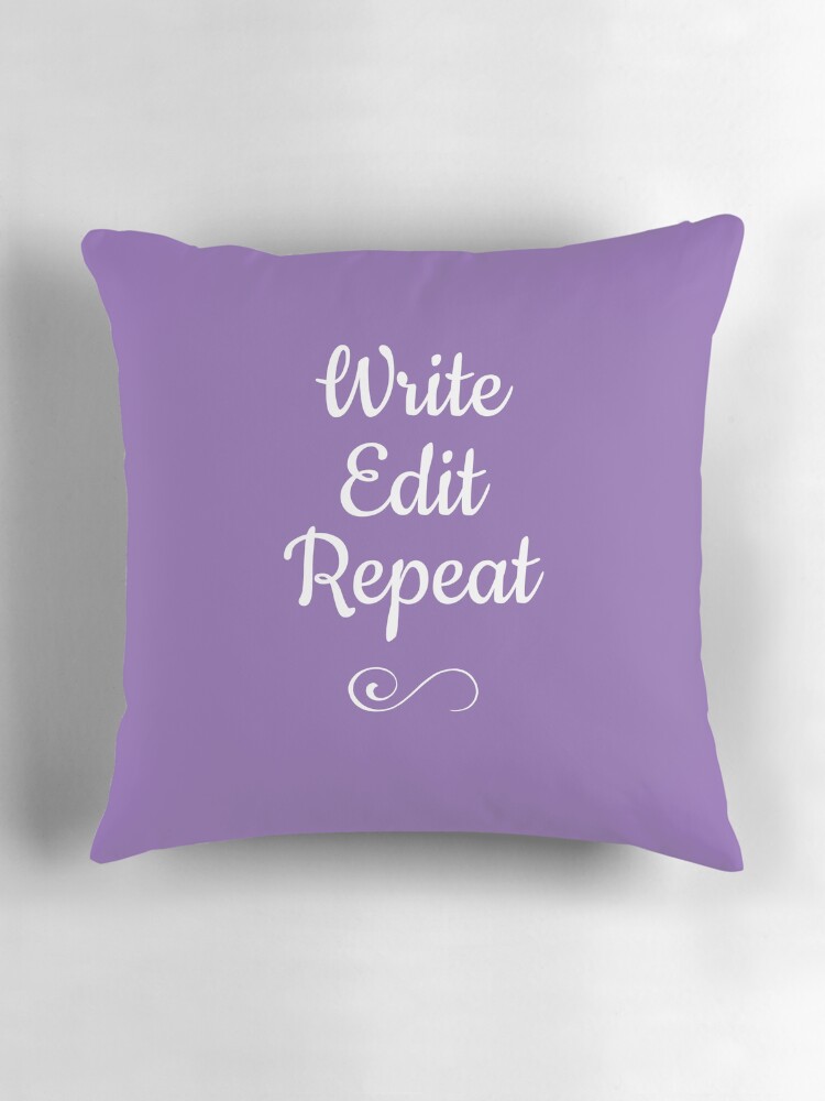 Thumbnail 3 of 4, Pillow, Write, Edit, Repeat designed and sold by JDJDesign.