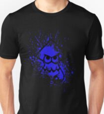 Splatoon Black Squid on Blue Splatter Mask Unisex T-Shirt