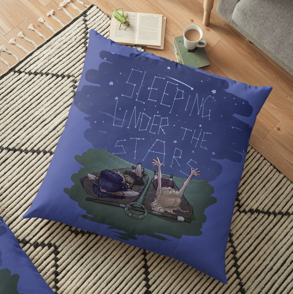 Xena and Gabrielle Under the Stars Floor Pillow