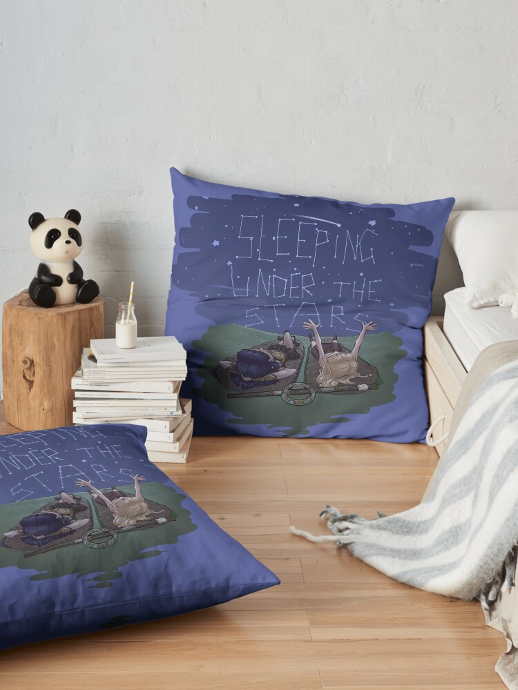 Alternate view of Xena and Gabrielle Under the Stars Floor Pillow