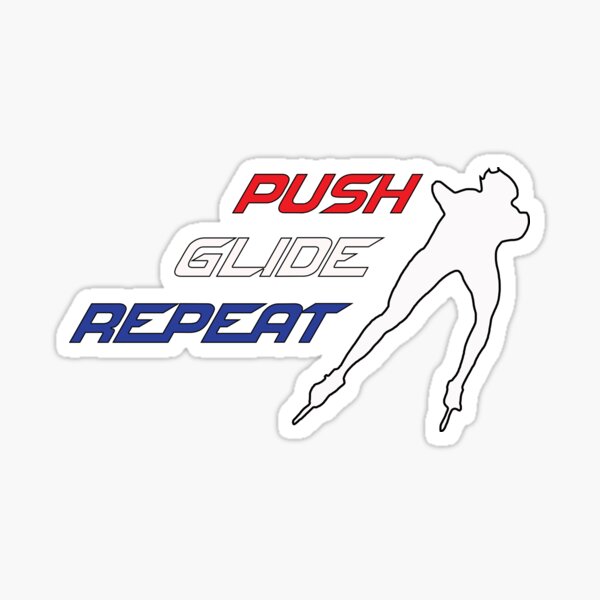 Item preview, Push Glide Repeat Inline Speed Skating Marathon designed and sold by GnarlyGarb.