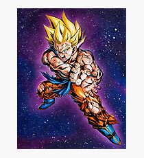 Supersayian Goku mit Galaxie-Hintergrund Fotodruck