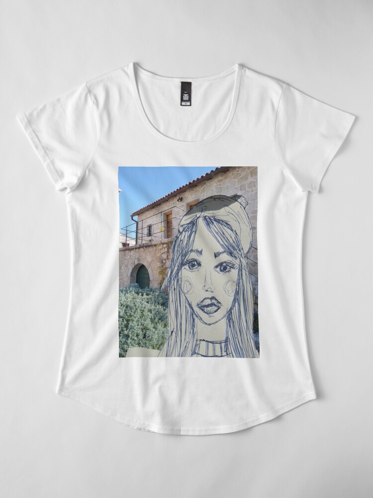Alternate view of A Girl Wearing a Beanie Premium Scoop T-Shirt