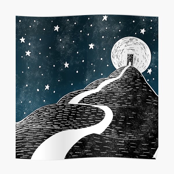 Glastonbury Tor by Moonlight Poster