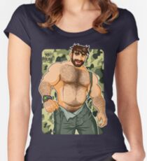 ADAM LIKES DUNGAREES - CAMOUFLAGE Fitted Scoop T-Shirt
