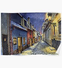 Prague Golden Line Winter Poster