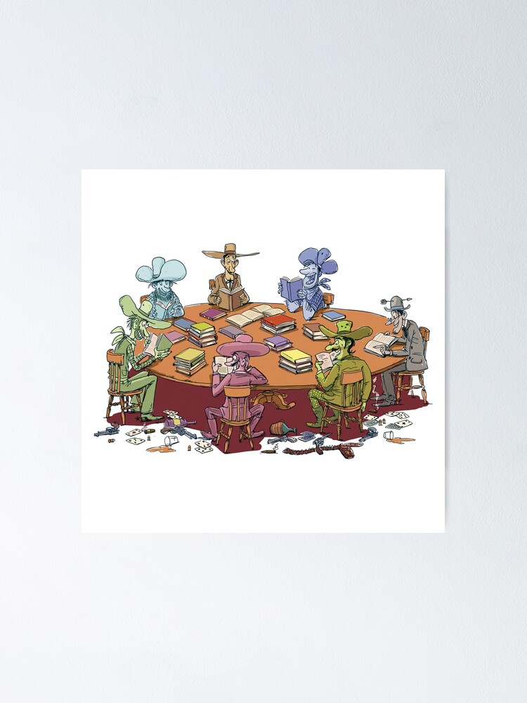 Alternate view of Cowboys read books Poster