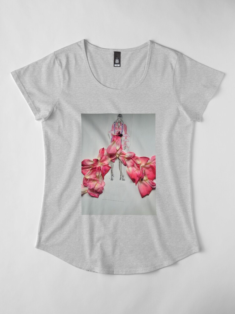Alternate view of Rose Pedals Fashion Illustratration Premium Scoop T-Shirt