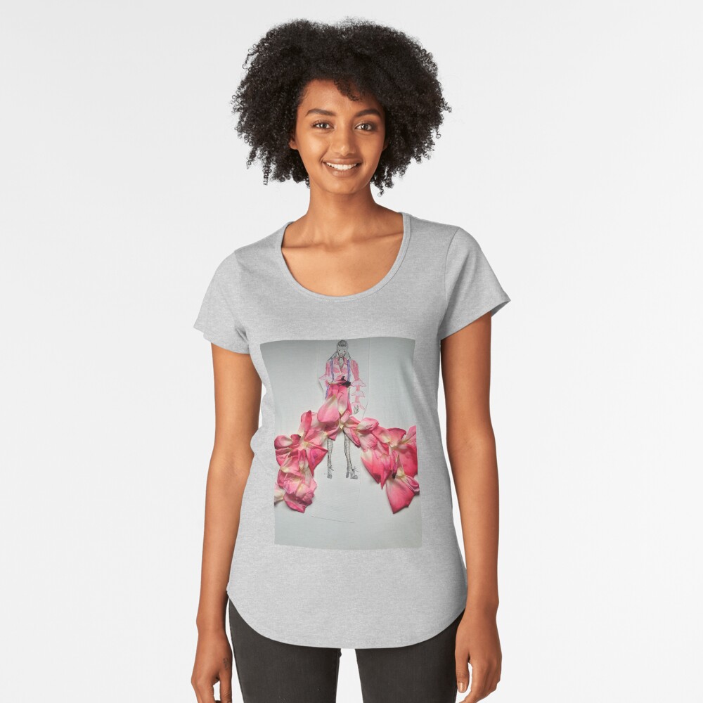 Rose Pedals Fashion Illustratration Premium Scoop T-Shirt