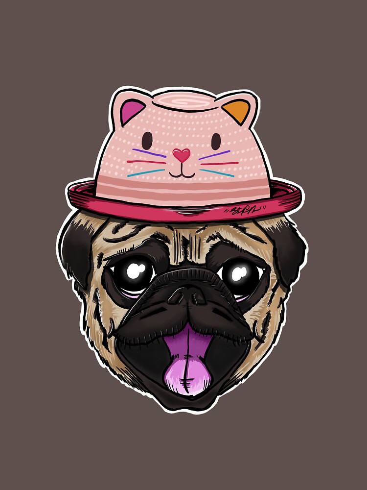 Pugs Life - Dog with Cat Hat by stfn