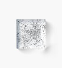 Bloque acrílico Mapa de Zaragoza impresión de arte de la pared, impresión de regalo de España, hogar y guardería, decoración de mapa moderna para oficina, mapa de arte, mapa de regalos