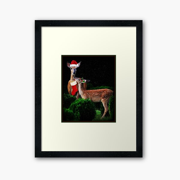 Christmas Deer Framed Art Print