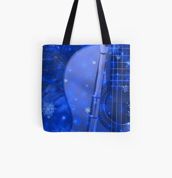 Musical Snowflakes All Over Print Tote Bag