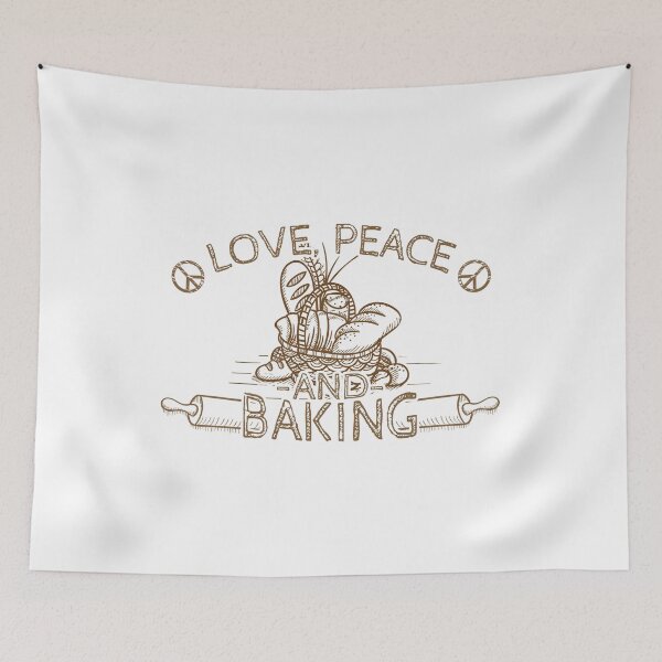 Item preview, Love, peace and baking - hippie designed and sold by Ventein.