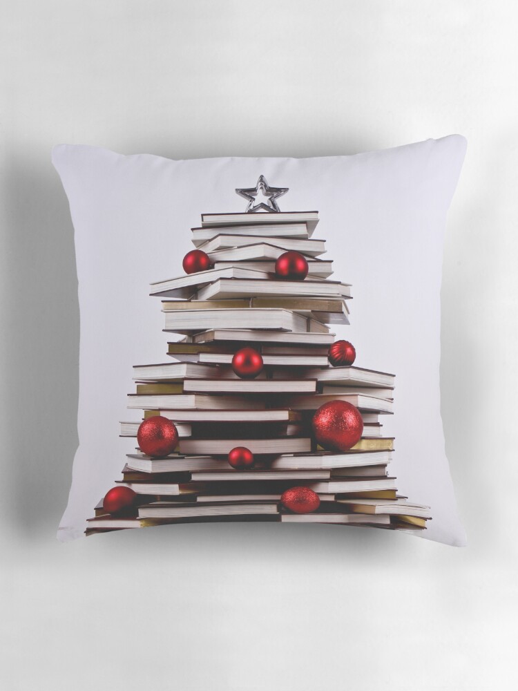 Thumbnail 3 of 4, Pillow, XMAS BOOK TREE ~ OMG Sold "198 " of these YAY !!! designed and sold by Ninasphotos.