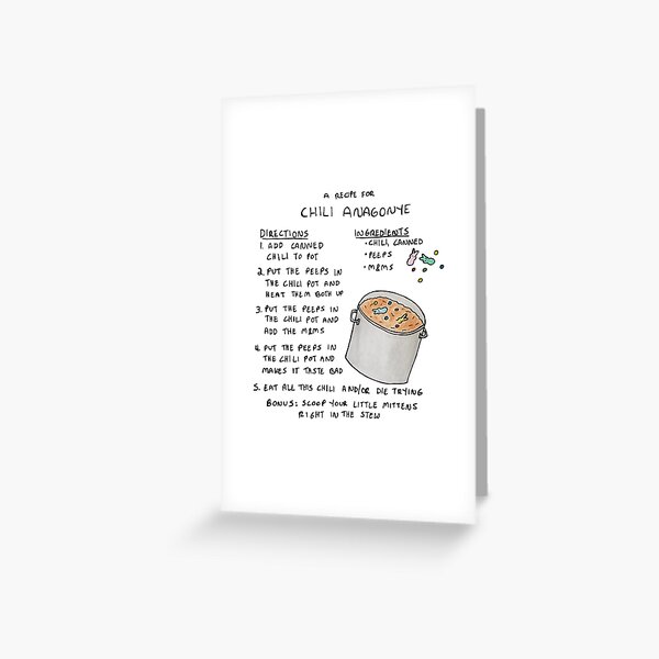 The Good Place - une recette de Chili Anagonye Carte de vœux